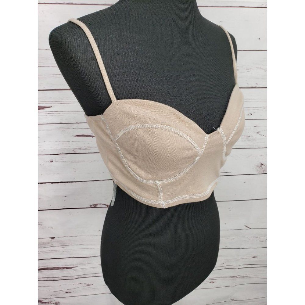 J For Justify Beige Pullover Sleeveless Adjustable Crop Top Size Medium - Picture 9 of 13